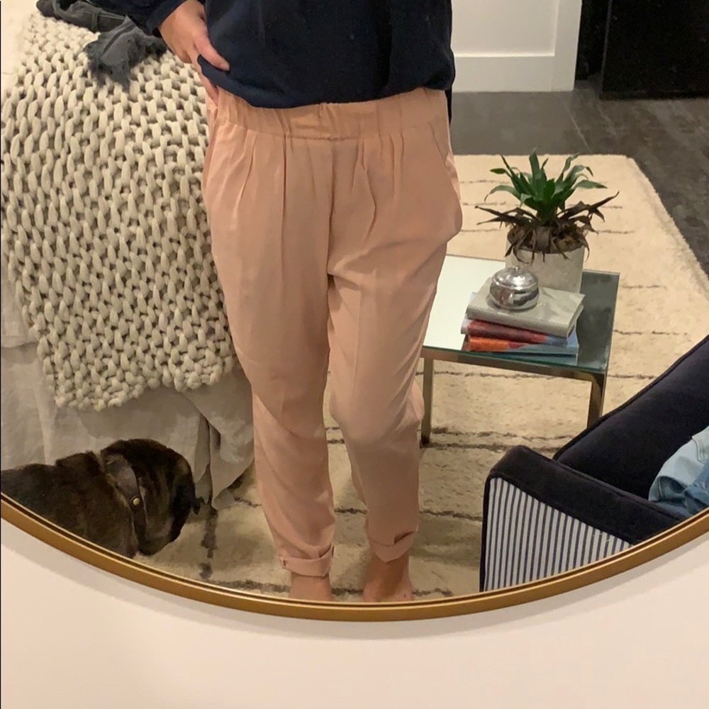 Light Pink Silk Joggers